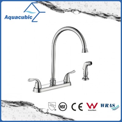 Popular Bathroom Double Handle Nickel Brush Water Faucet (AF0083-6BN)