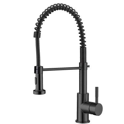 Aquacubic Upc Cupc Brass Black Pull Down Sprayer Water Sink Kitchen Faucet